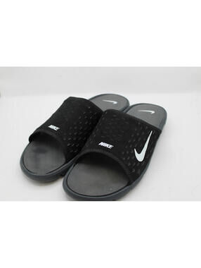 Nike Black Grey Slide Sandals with White Swoosh Logo Men's Size 9